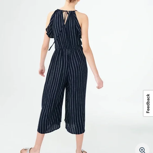 Aeropostale Navy and White Striped Jumpsuit - Picture 2 of 8